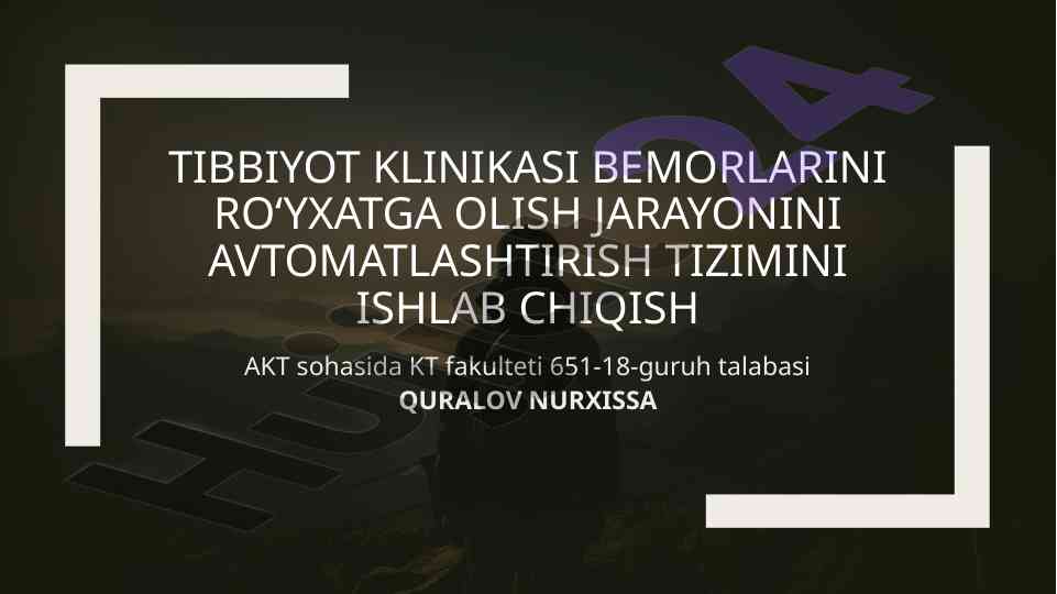 Tibbiyot klinikasi bemorlarini ro‘yxatga olish tizimi