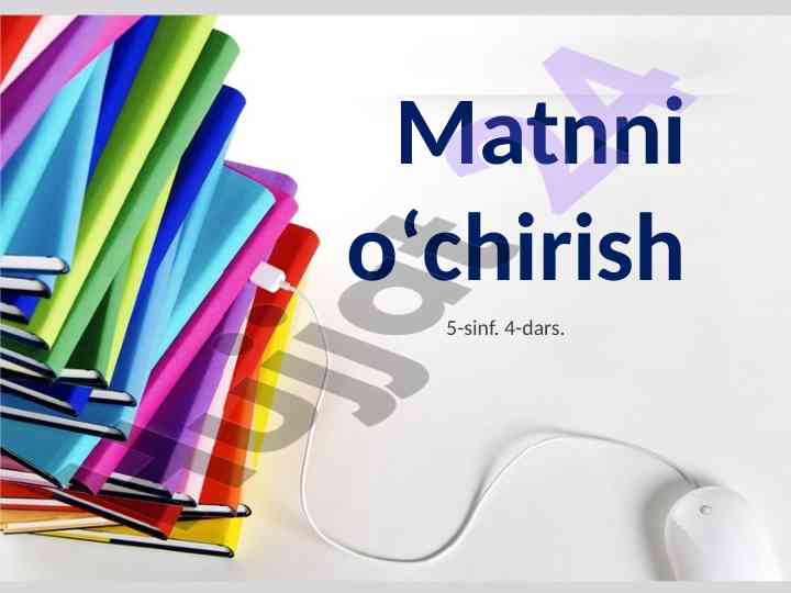 Matnni o'chirish va tahrirlash usullari