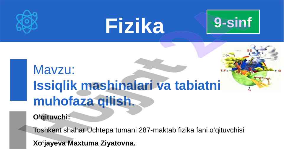 Issiqlik mashinalari va tabiatni muhofaza qilish