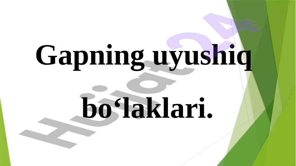 Gapning uyushiq bo‘laklari va ularning tahlili