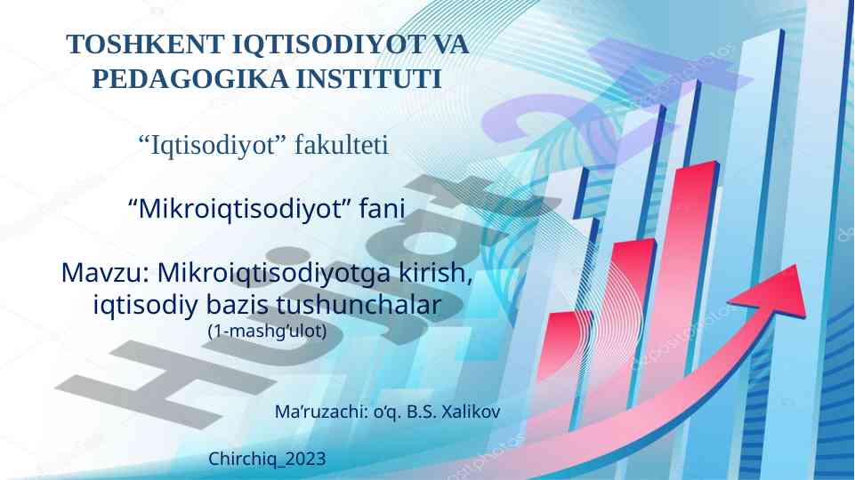 Mikroiqtisodiyotga kirish mavzusi