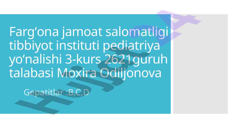Gepatit b virusining jahon salomatligiga ta’siri