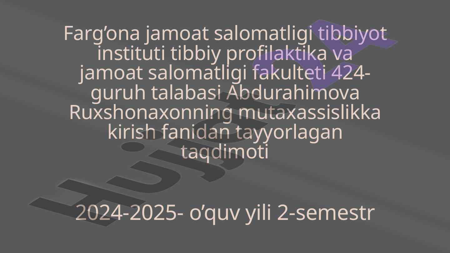 Radiatsion gigiyena fani haqida tushuncha