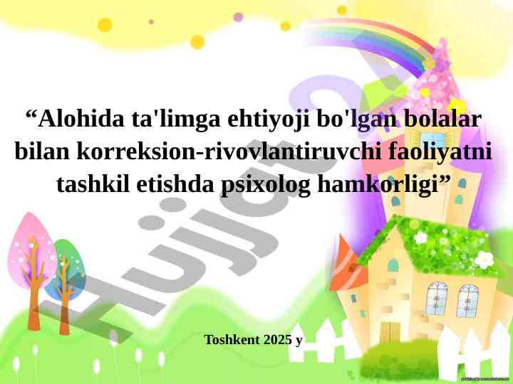 Korreksion-rivovlantiruvchi faoliyatni tashkil etish