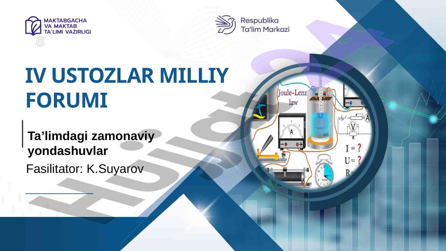Zamonaviy yondashuvlar fizika fanida o‘qitish