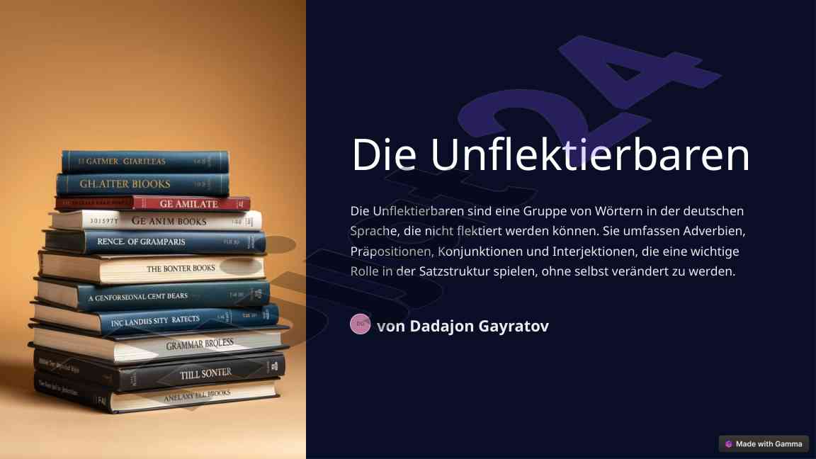 Die unflektierbaren in der deutschen sprache