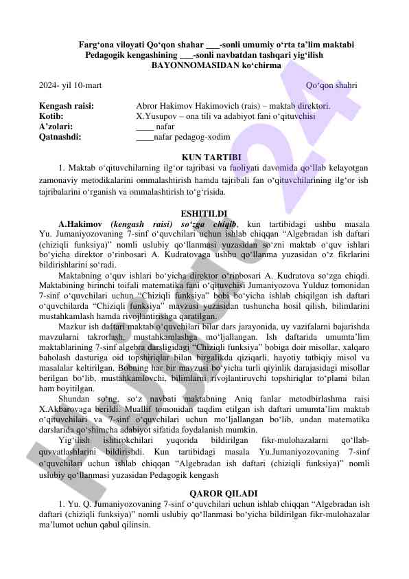 Zamonaviy metodikalar va ilg‘or tajriba o‘rganish