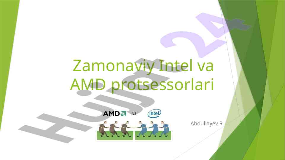 Zamonaviy intel va amd protsessorlari tahlili