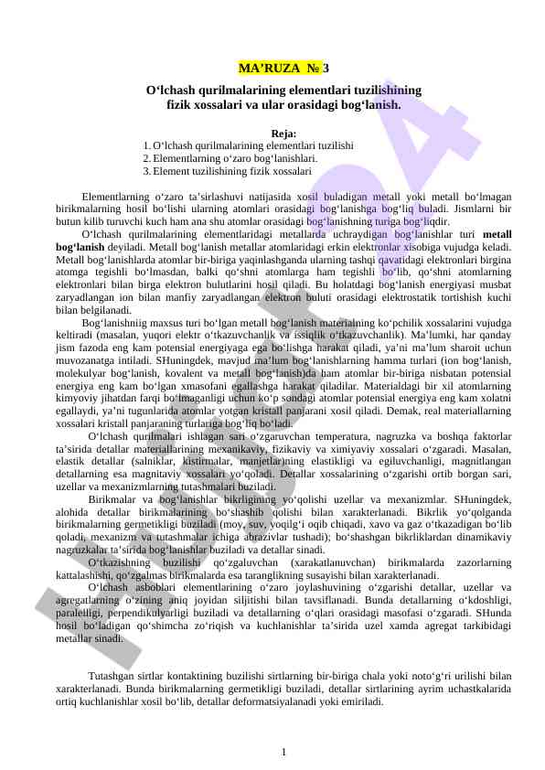 Olchash qurilmalarining elementlari tuzilishi