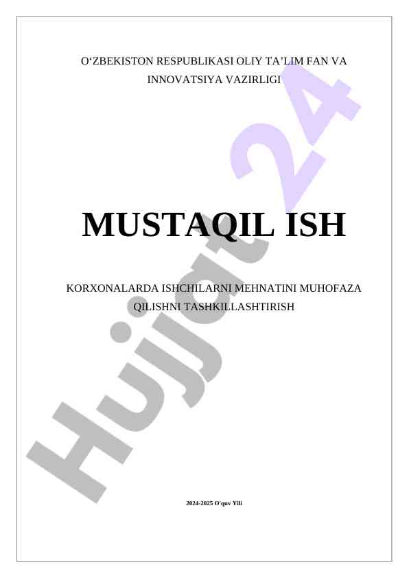 Mehnat Muhofazasi Tashkilotida Innovatsiyalar