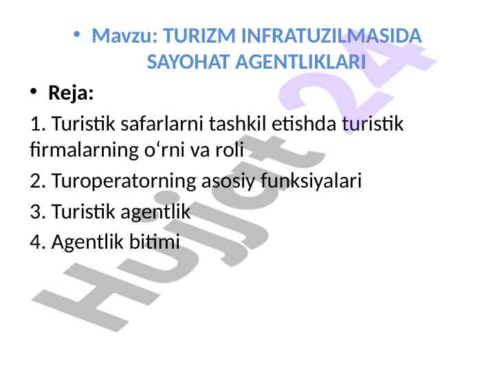 TURIZMDA ALOQA VA AXBOROT VOSITALARI