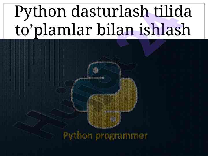 Python dasturlash tilida ro'yxatlar bilan ishlash