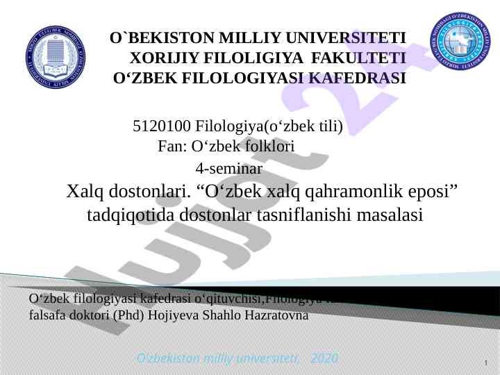 O‘zbekiston folklorida dostonlarning tasnifi