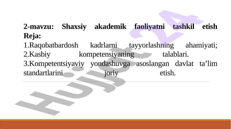 Shaxsiy akademik faoliyatni tashkil etish