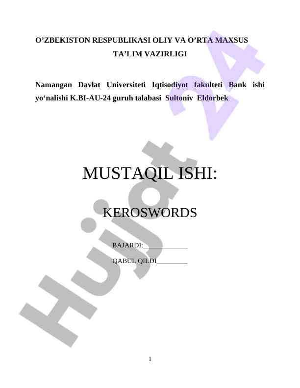 Keroswords: funksiya va differensial hisobi
