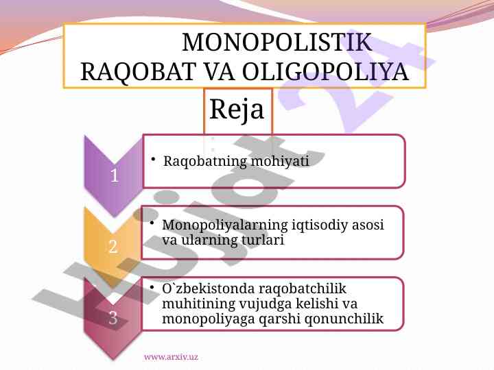 Monopolistik raqobat va oligopoliya tahlili