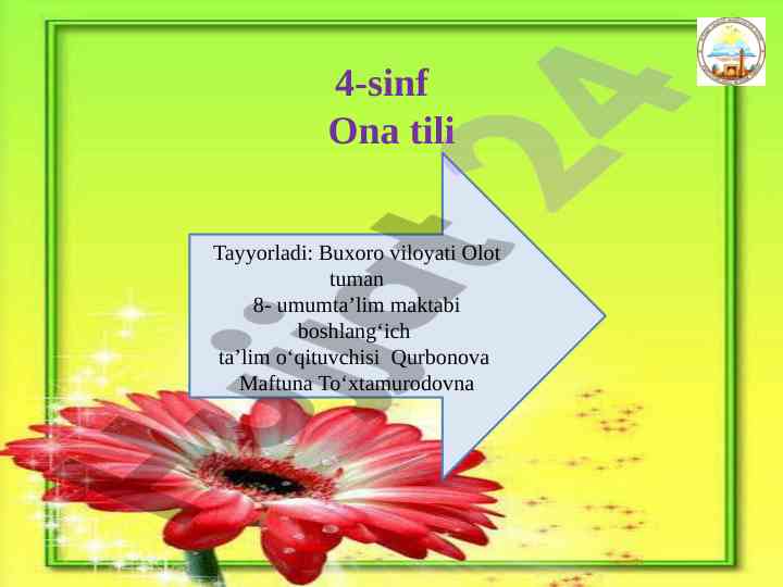 Ona tili 4-sinf takrorlash mashqlari