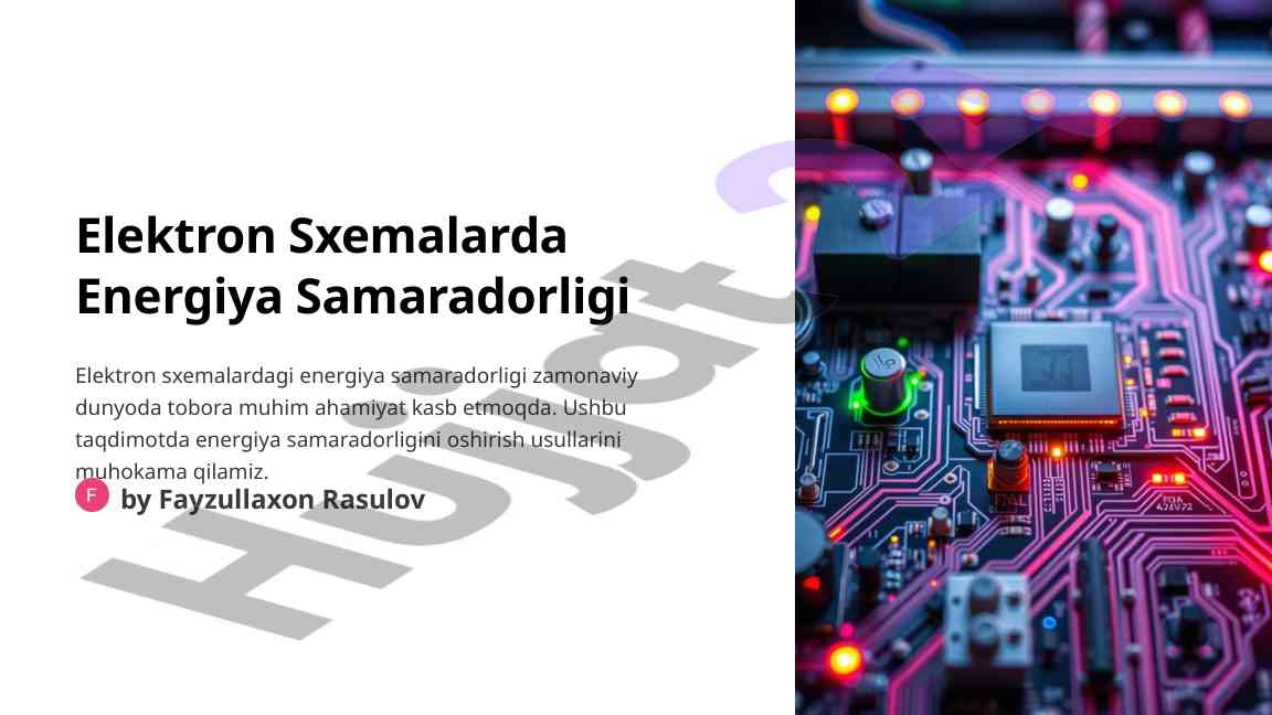 Elektron sxemalarda energiya samaradorligi o‘rganilishi