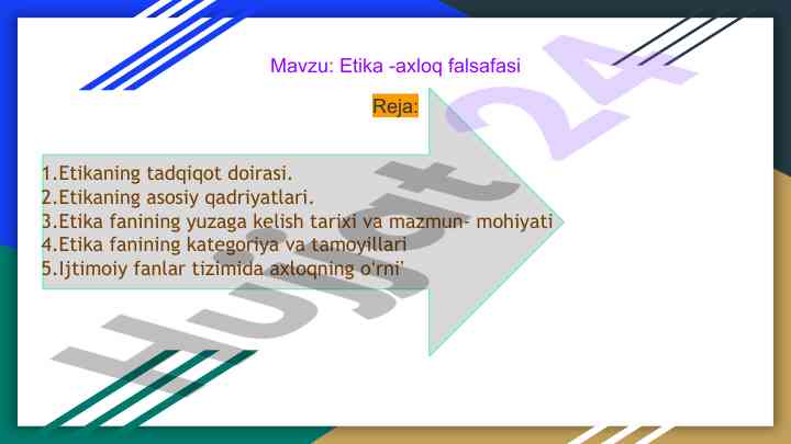 Etika va axloq falsafasi: asosiy qadriyatlar