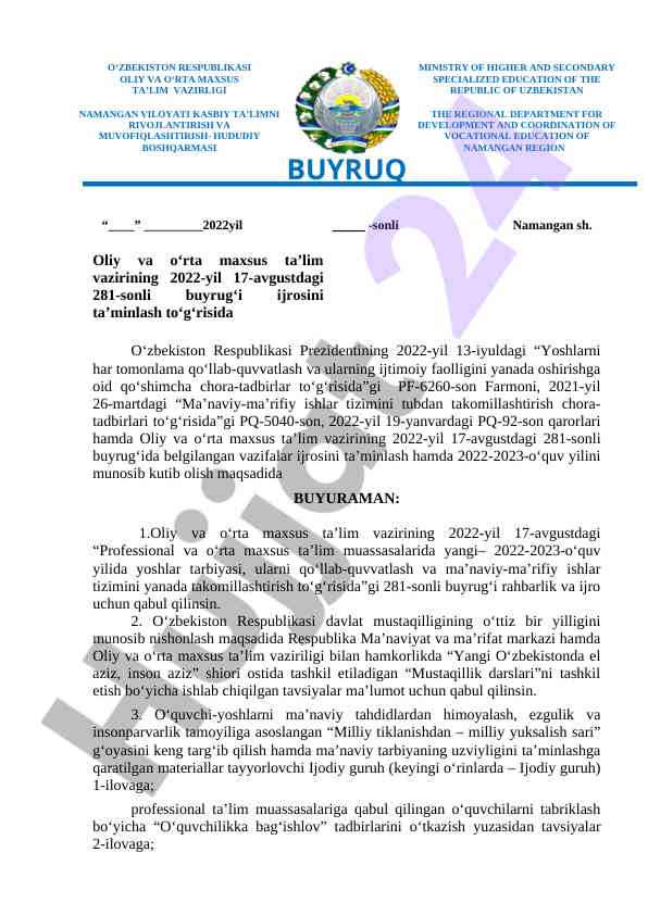 Yoshlarni qo‘llab-quvvatlash tizimini takomillashtirish