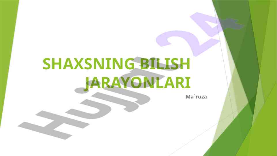 Diqqat jarayonlari psixologiyasi ma'ruza