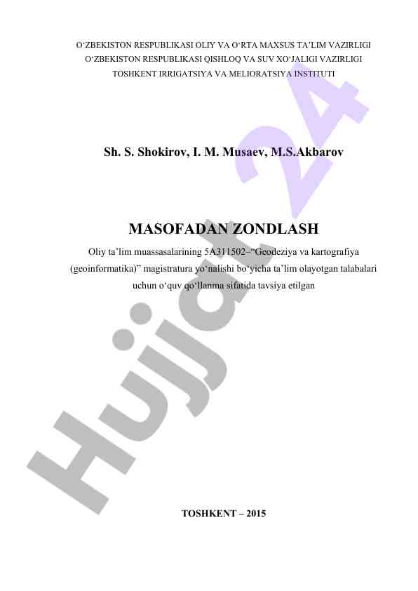 Masofadan zondlash o‘quv qo‘llanmasi 2015