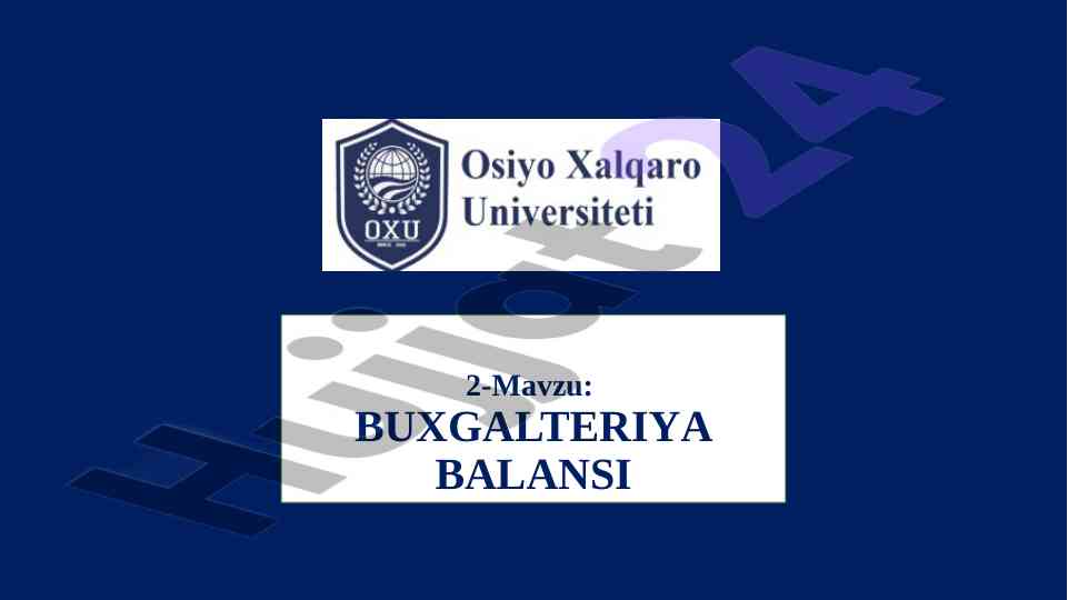 Buxgalteriya balansi va iqtisodiy ahamiyati