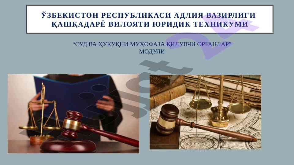 Sud va huquqni muhofaza qiluvchi organlar moduli