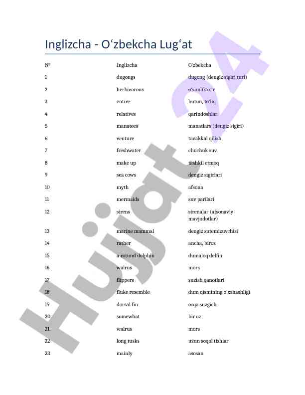 Inglizcha o‘zbekcha lug‘at resurslari