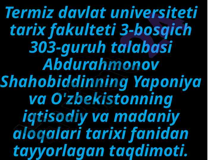 Yaponiya xvii-xix asrlarda davlat tuzumi taqdimoti