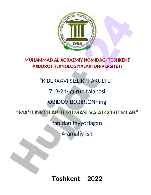 Fayl tizimida fayllar kataloglari amaliy ish