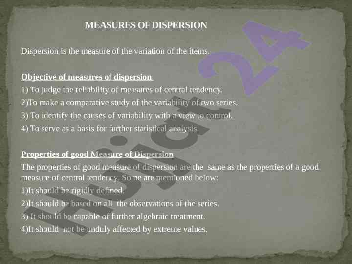 Measures of dispersion and their importance in statistics