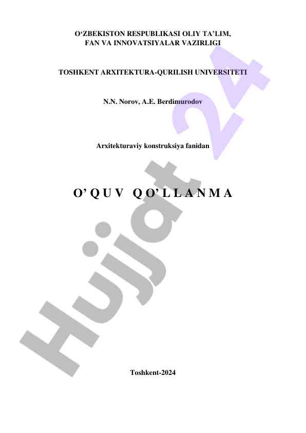 Arxitekturaviy konstruksiya o‘quv qo‘llanmasi 2024