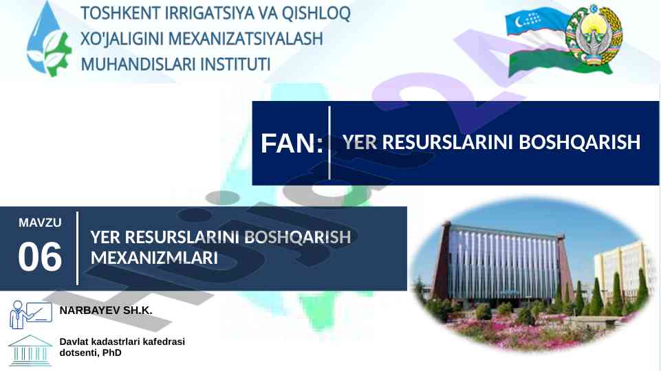 Yer resurslarini boshqarish mexanizmlari
