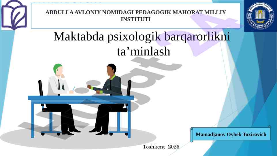 Psixologik barqarorlikni ta’minlash maktablarda