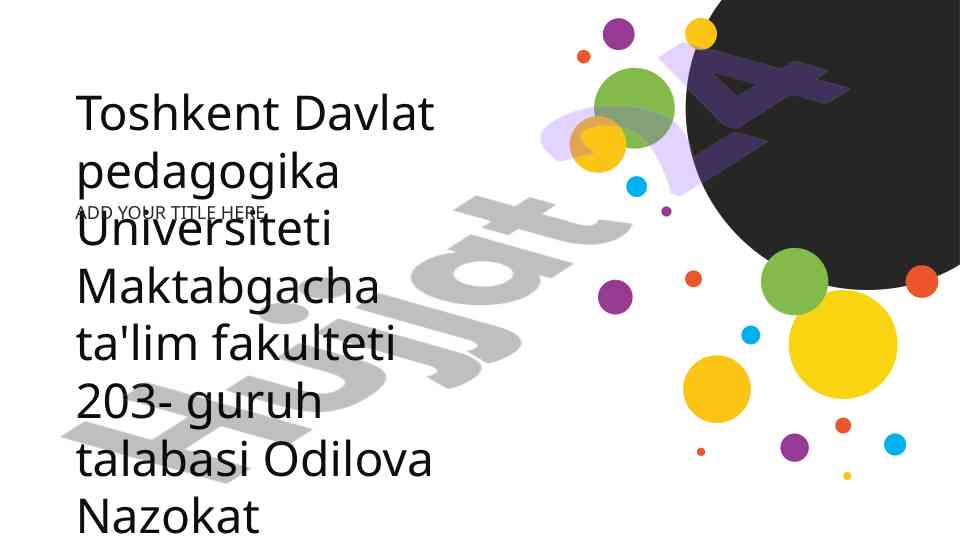 Maktabgacha ta'lim tarbiyasi pedagogikasi alokasi