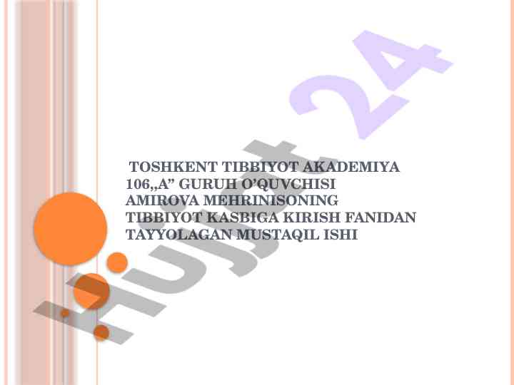 Xirurgik bemorlarni operatsiyadan so'nggi davrda parvarish