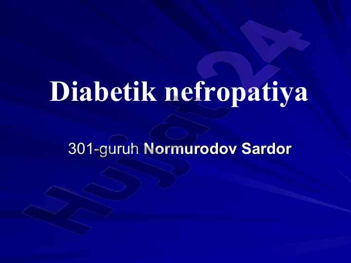 Diabetik nefropatiya sabablari va nazariyalar