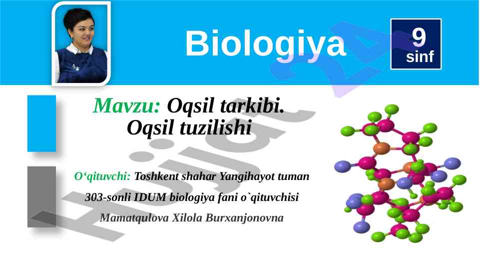 Oqsil tarkibi va tuzilishi haqida ma'lumotlar