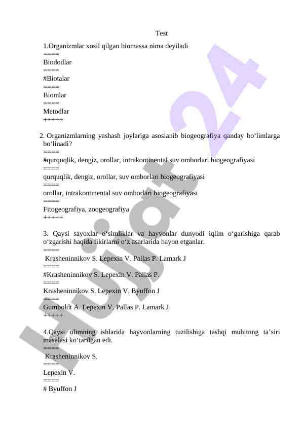Biomassa va biogeografiya qoidalari
