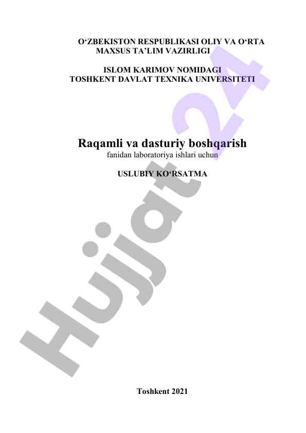 Raqamli va dasturiy boshqarish laboratoriya ishlari