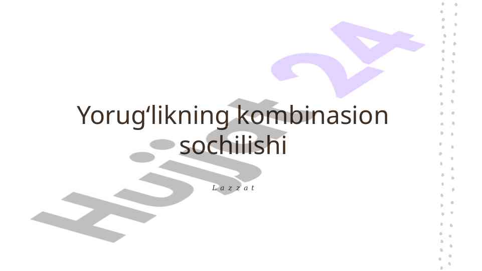 Yorug'likning kombinasion sochilishi va raman tahlili