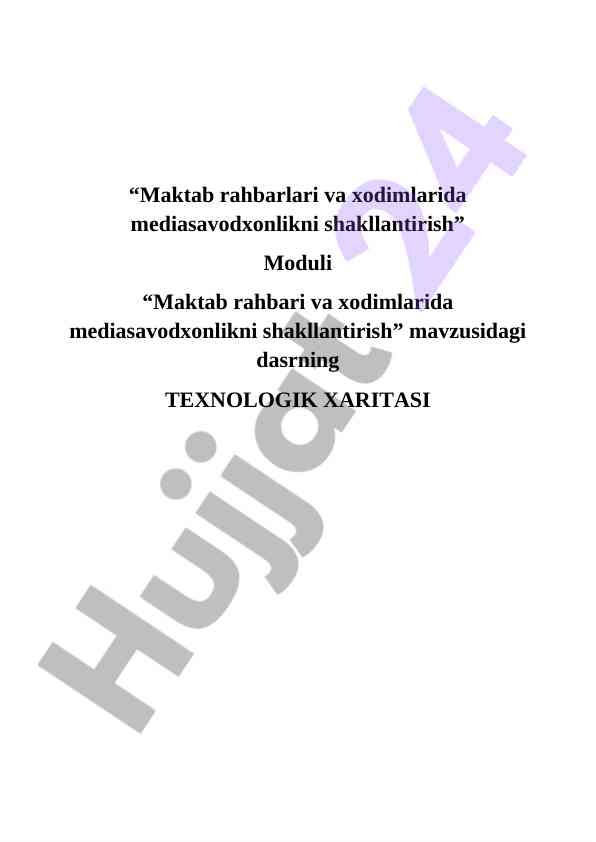 Maktab rahbarlari va xodimlarida mediasavodxonlikni shakllantirish