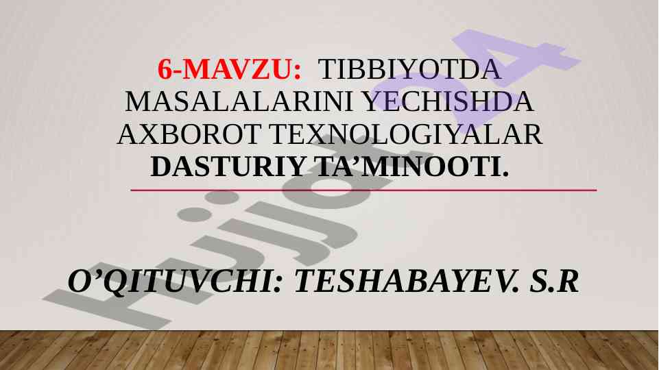 Tibbiyotda axborot texnologiyalari dasturchilari