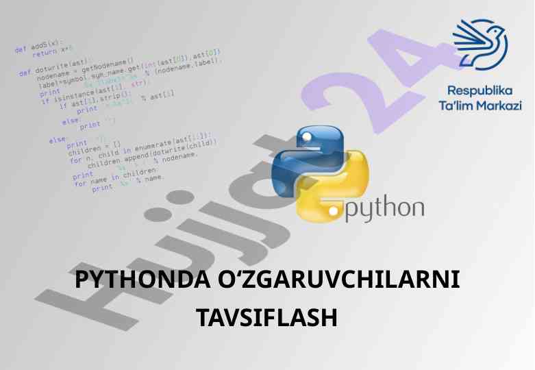 Python dasturlash tilida o‘zgaruvchilarni tavsiflash