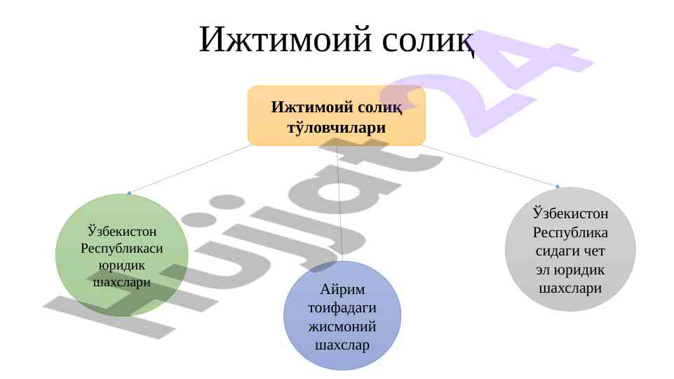 Ижтимоий солиқ тўловчилари ва тўлаш тартиби
