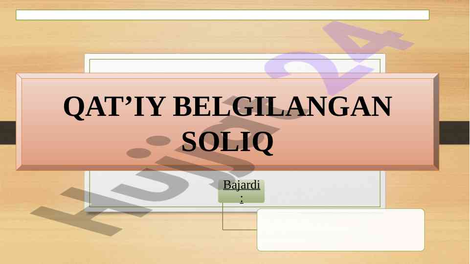 Qat’iy belgilangan soliqlar va ularni to’lash xususiyatlari