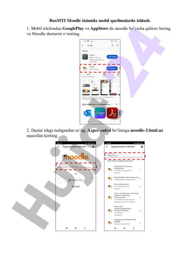 Moodle tizimida mobil qurilmalarda ishlash qo‘llanmasi