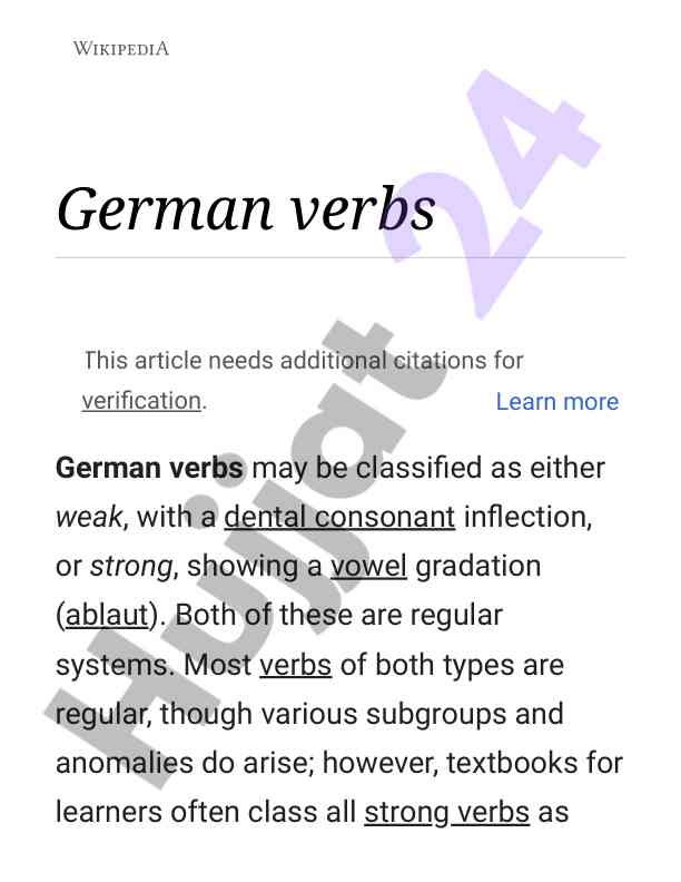Understanding german verbs and their classifications