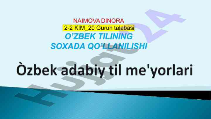 Me‘yor so‘zning ma‘nosi va fonetik tuzilishi